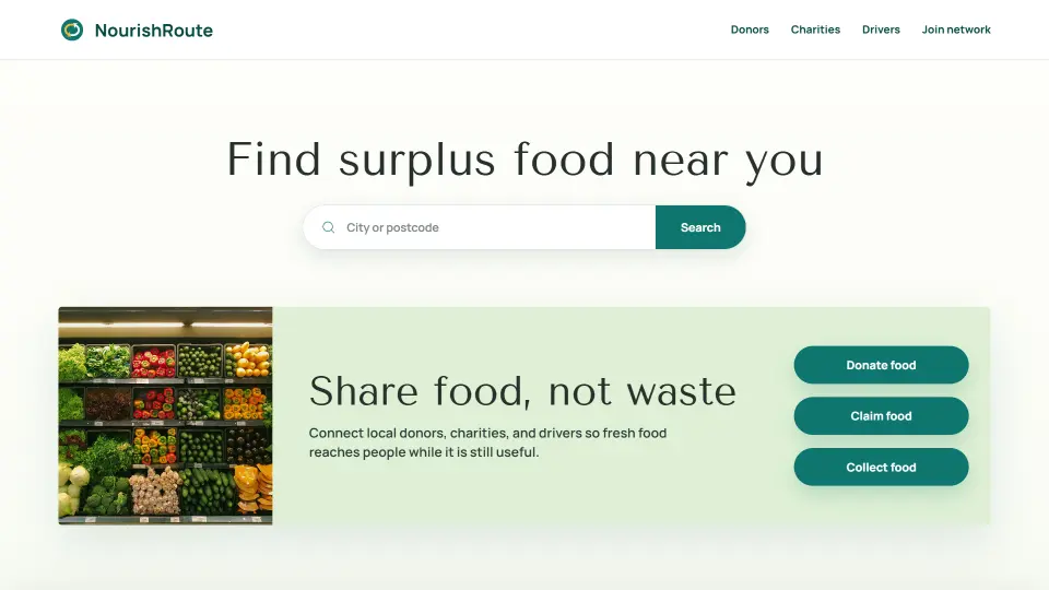 NourishRoute platform preview